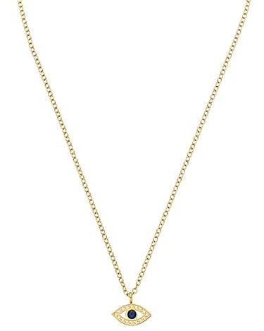 Purelei Blue Eye Kette Damen (Gold) – Halskette Damen aus langlebigem Edelstahl – Wasserfeste Kette mit Anhänger – 40–45 cm Länge – Halskette für deinen individuellen Look im Sale